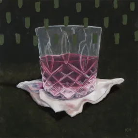 • ORIGINAL OIL PAINTING • 'Red Wine, Napkin, Leaves'