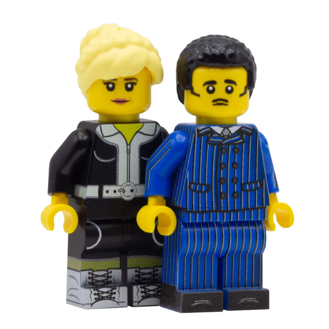 15th Time Lord and Ruby (60s Edition) - Custom Design Minifigure Set