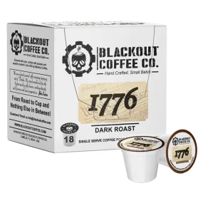 1776 DARK ROAST COFFEE PODS 18CT