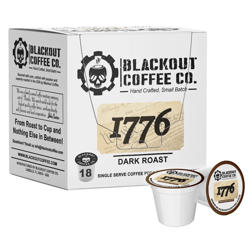 1776 DARK ROAST COFFEE PODS 18CT