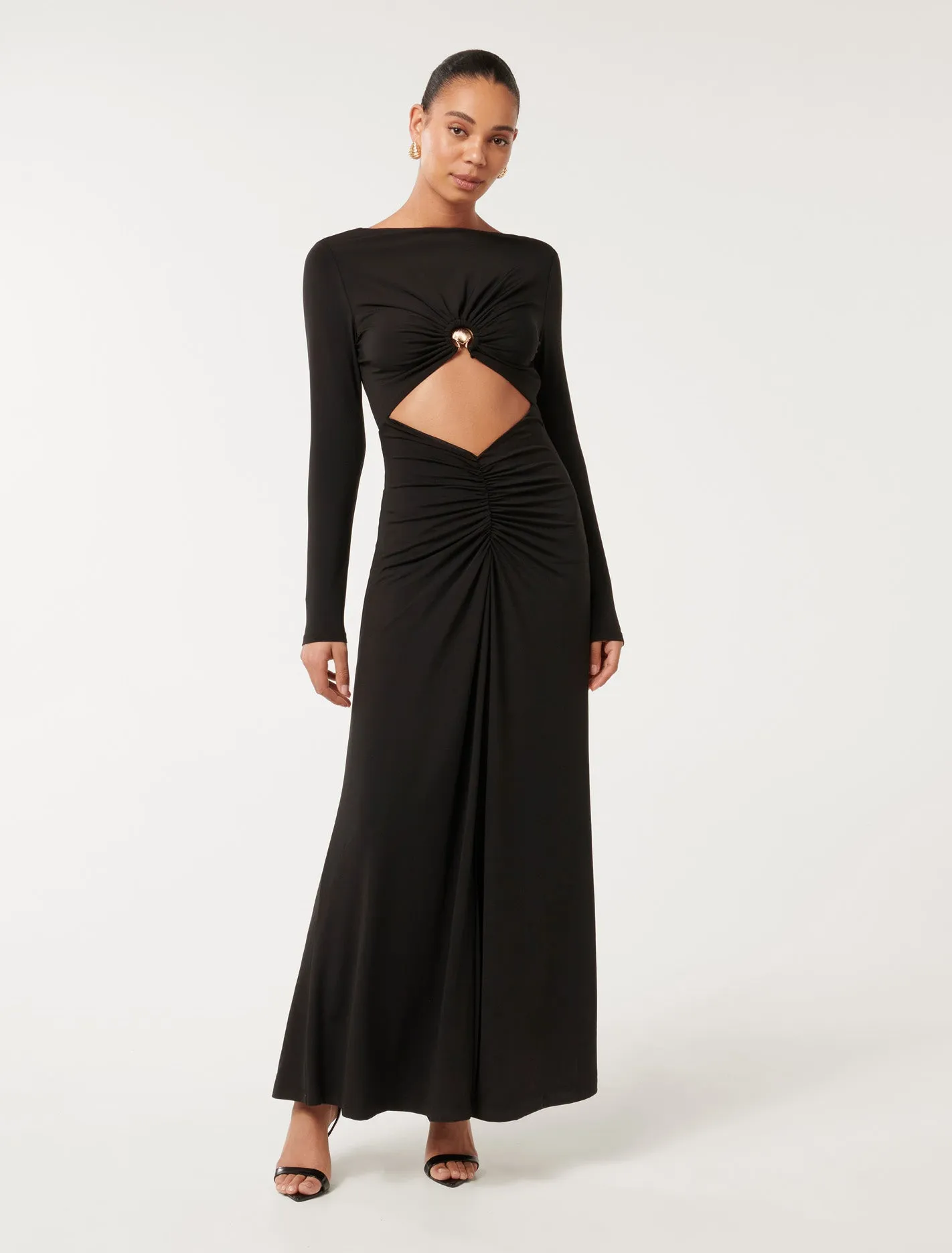 Abbey Long Sleeve Cut Out Maxi Dress