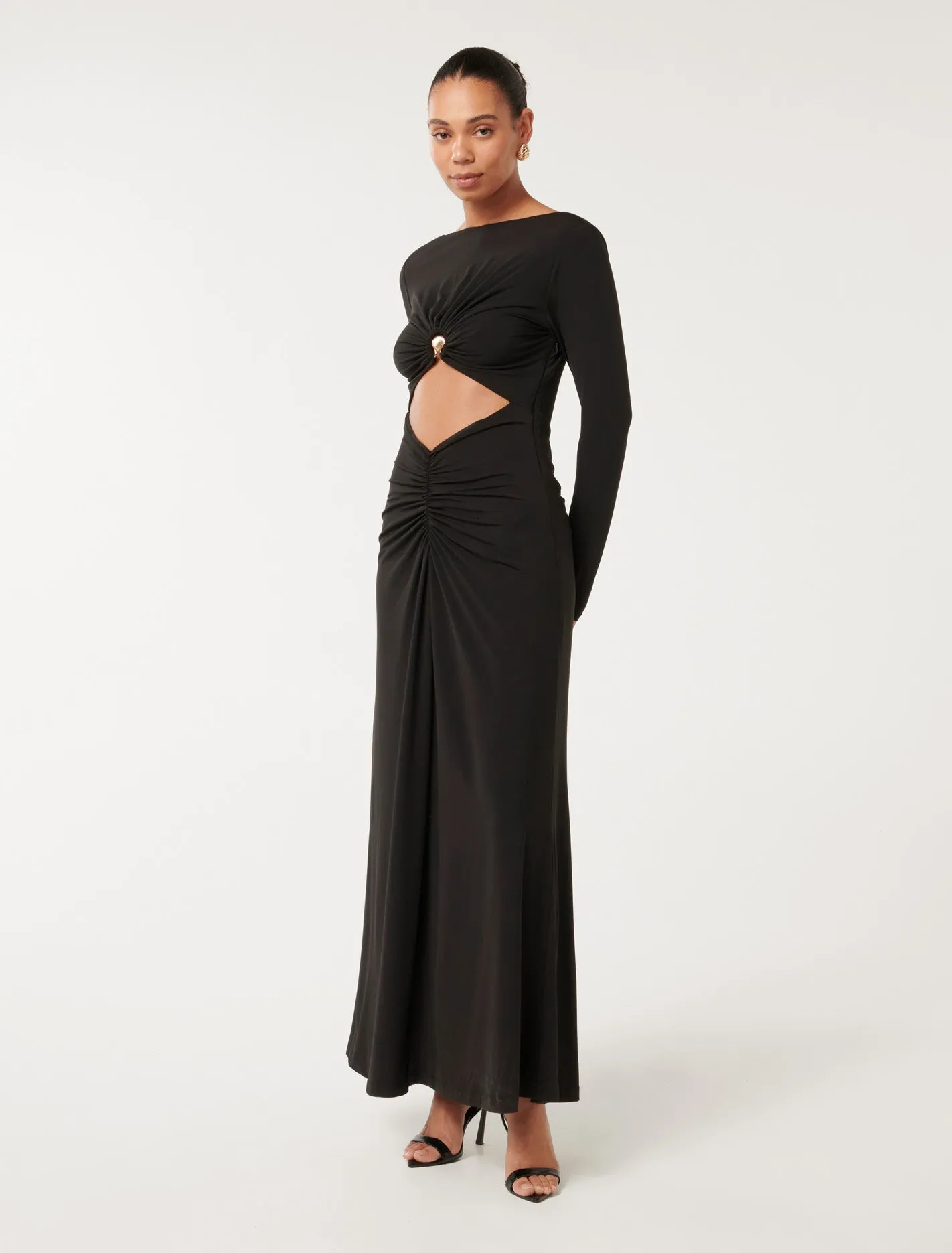 Abbey Long Sleeve Cut Out Maxi Dress