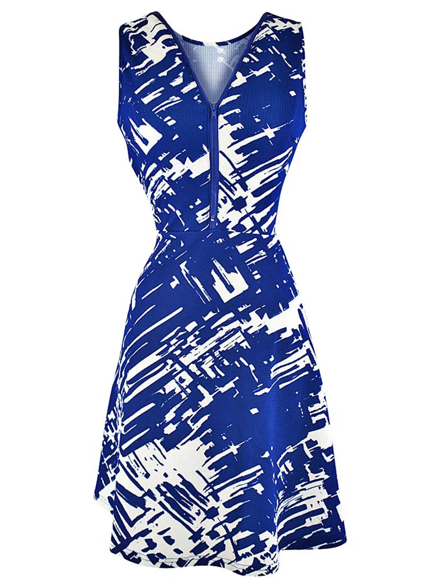 Abstract Print Sleeveless Dress