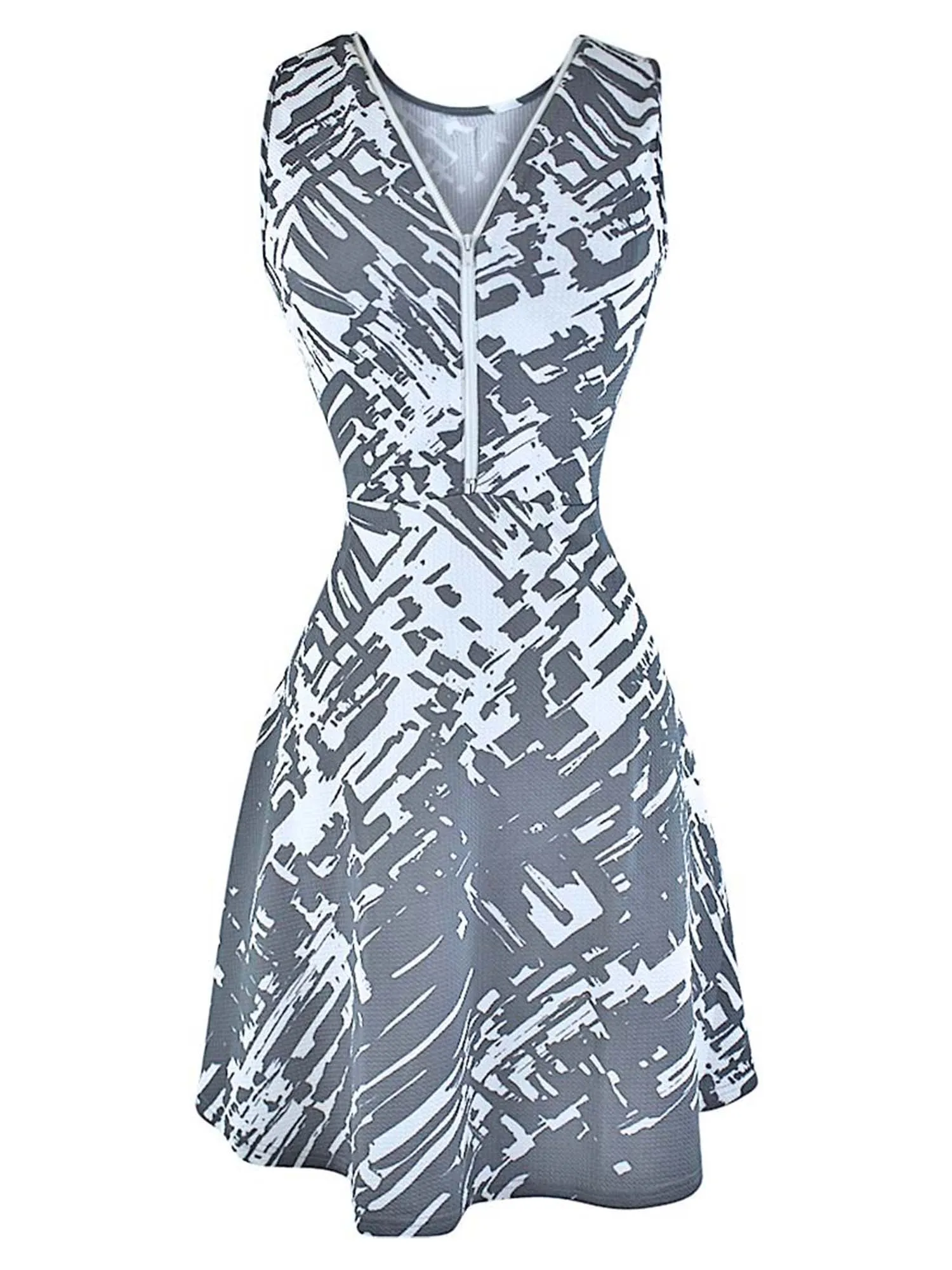 Abstract Print Sleeveless Dress