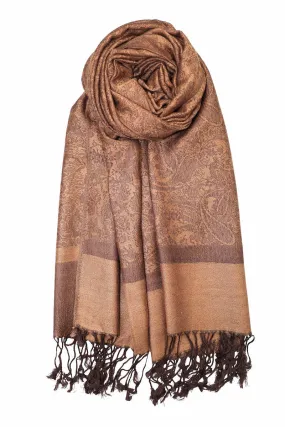 Achillea Brown Jacquard Pashmina Scarf