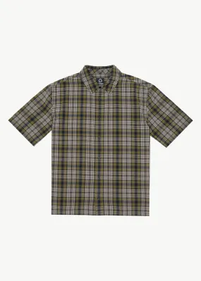 AFENDS Mens Check Out - Short Sleeve Shirt - Military Check