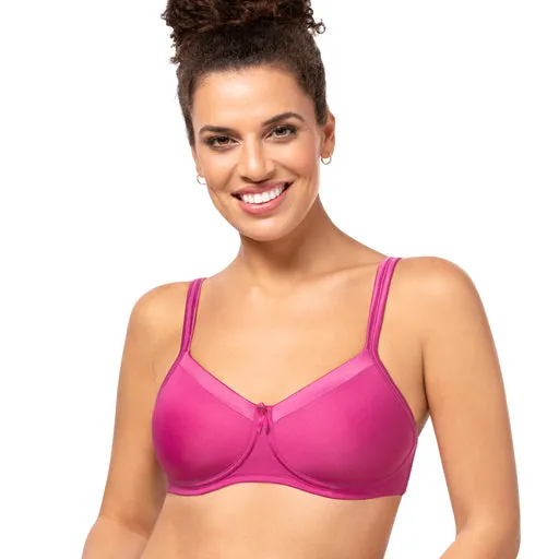 Amoena Lara Satin Mastectomy Bra Magenta