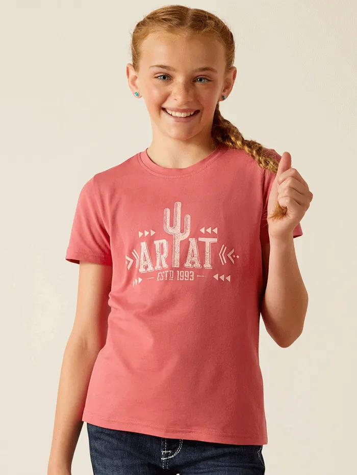 Ariat 10048593 Kids Cactus T-Shirt Slate Rose