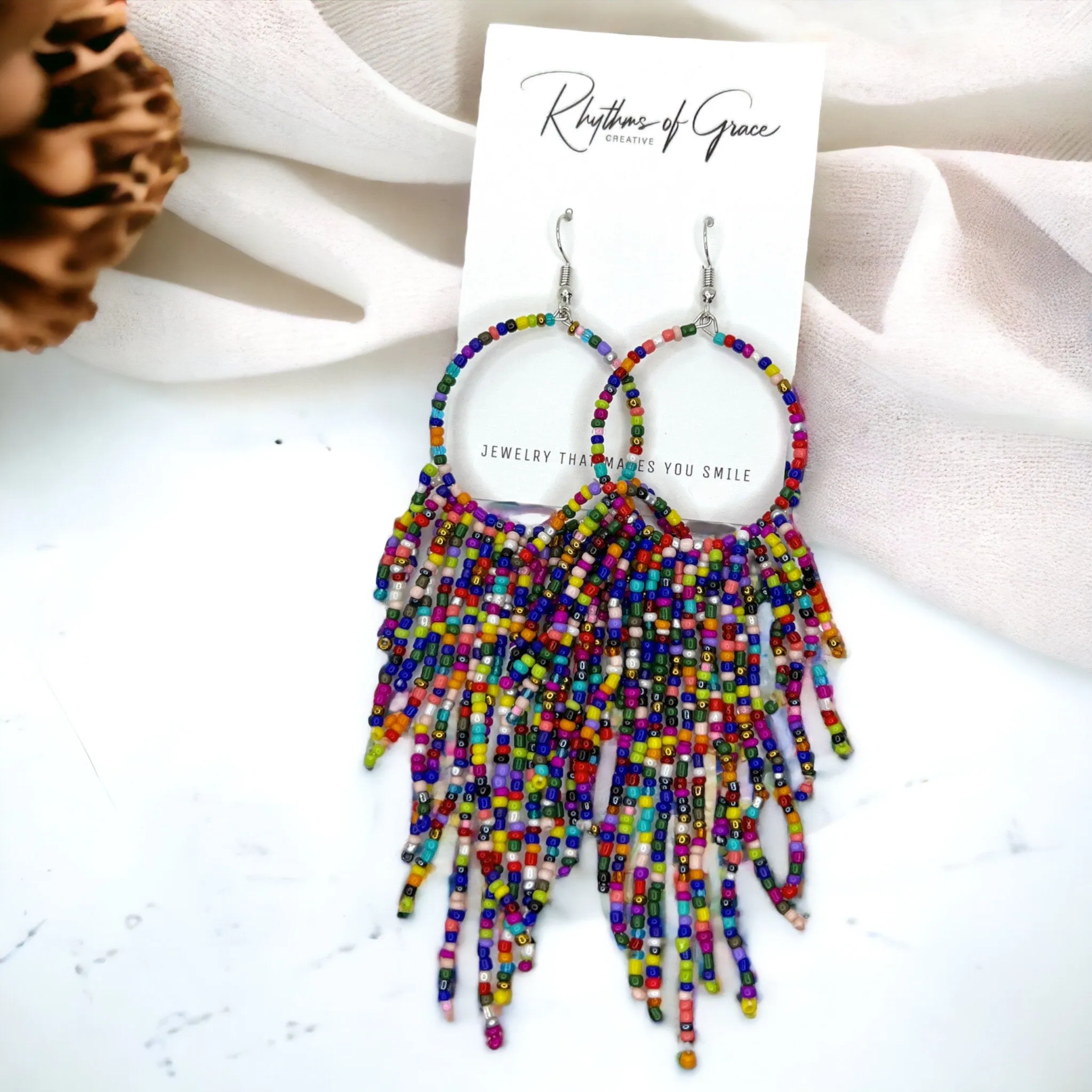 Beaded Boho Earrings - Bohemian Earrings, Beaded Earrings, Boho Chic, Beaded Accessories