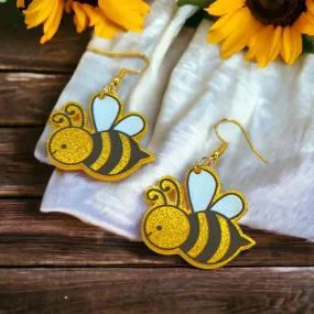 Bee Earrings - Bee Jewelry, Bumblebee, Honeycomb, Honey Bee, Handmade Earrings, Handmade Jewelry, Animal Earrings, Animal Jewelry, Bees