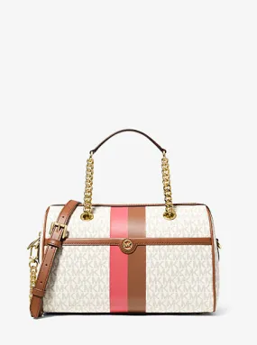 Blaire Medium Logo Stripe Satchel