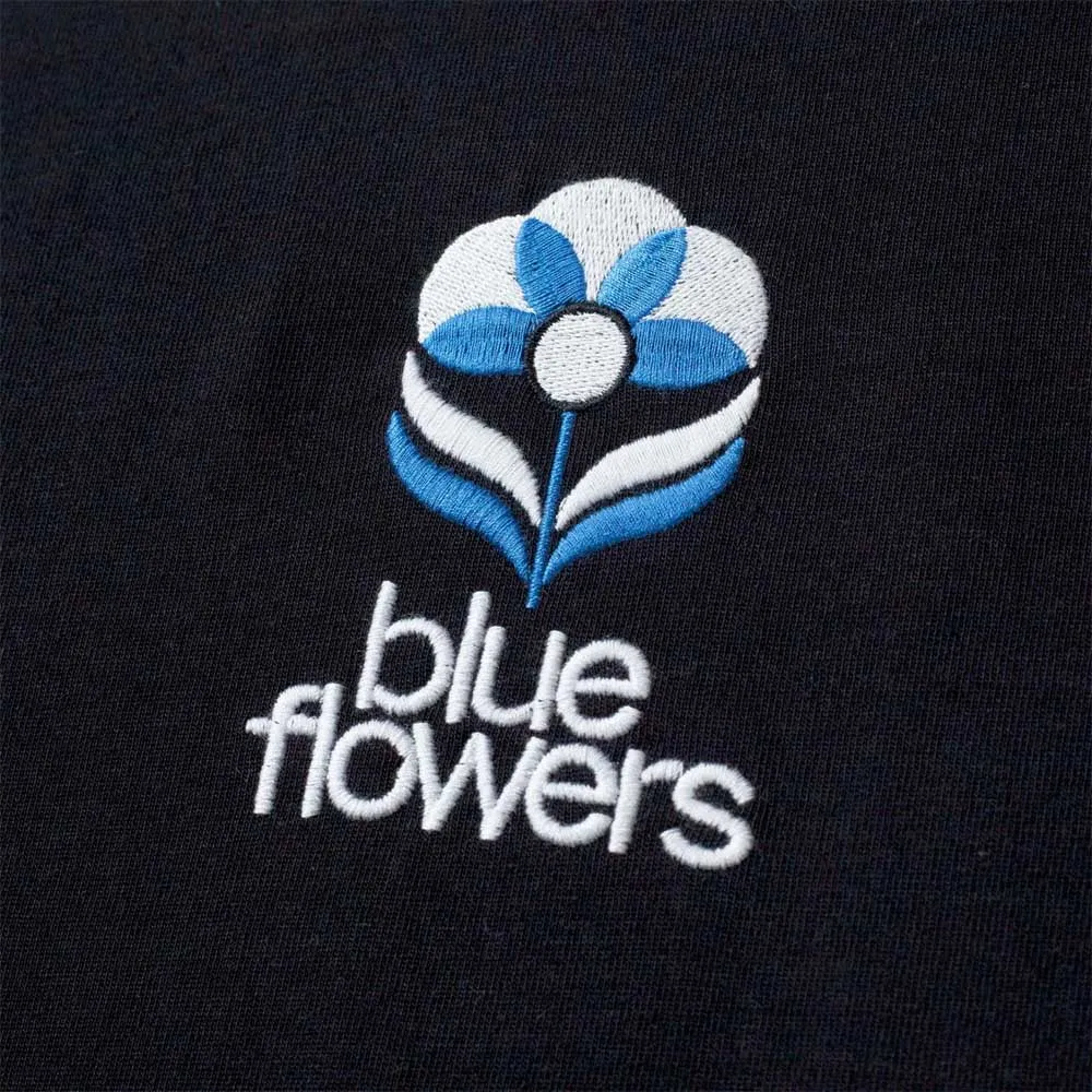 Blue Flowers - Flower T-Shirt - Black