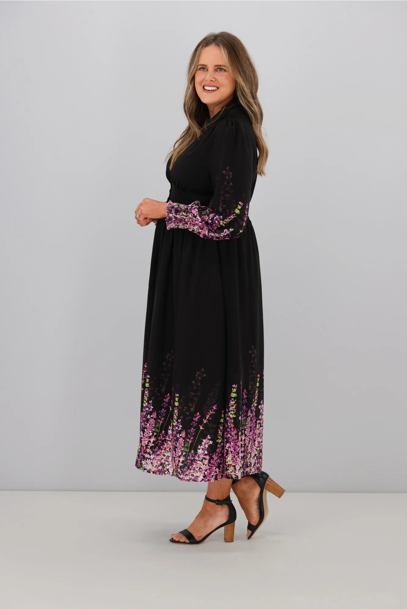 Boho Australia Lilac Melody Dress Lilac Black