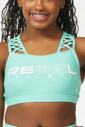 Captivate Sports Bra in Aqua