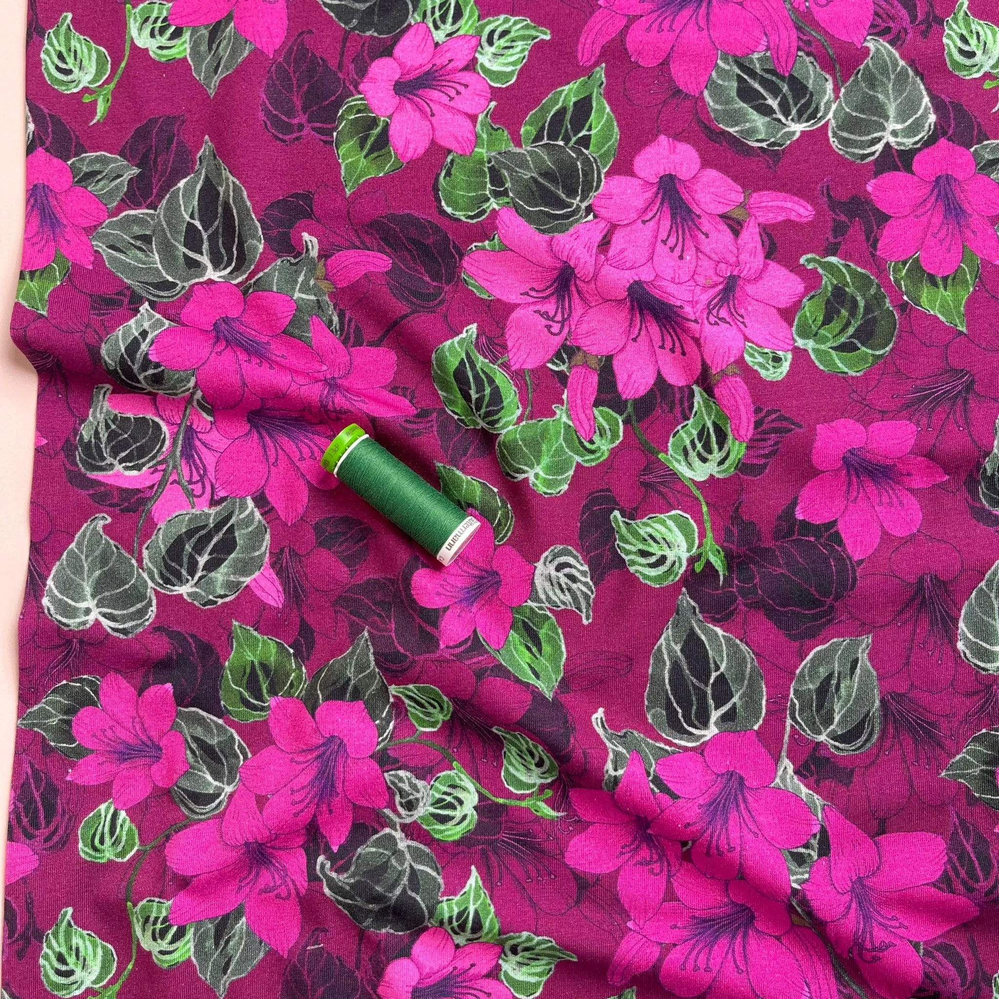 Danish Design - Fuchsia Blooms Cotton Jersey