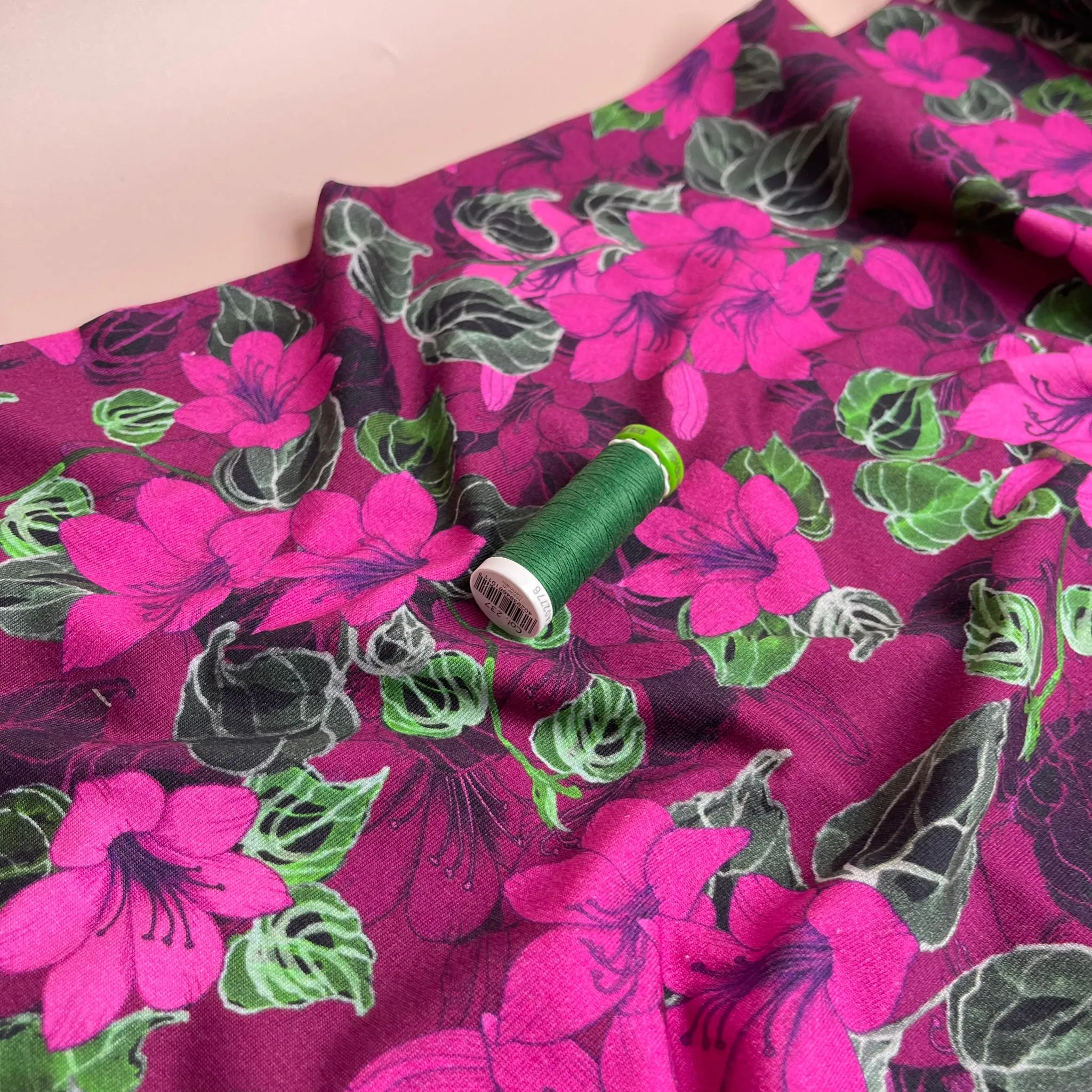 Danish Design - Fuchsia Blooms Cotton Jersey