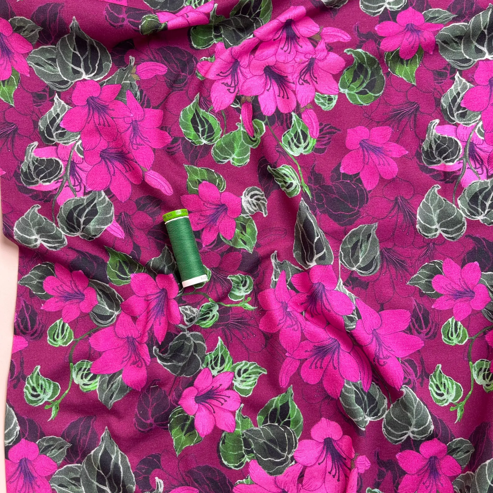 Danish Design - Fuchsia Blooms Cotton Jersey