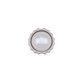 Decorative Rim 11mm Shiny Silver Pearl Metal Buttons