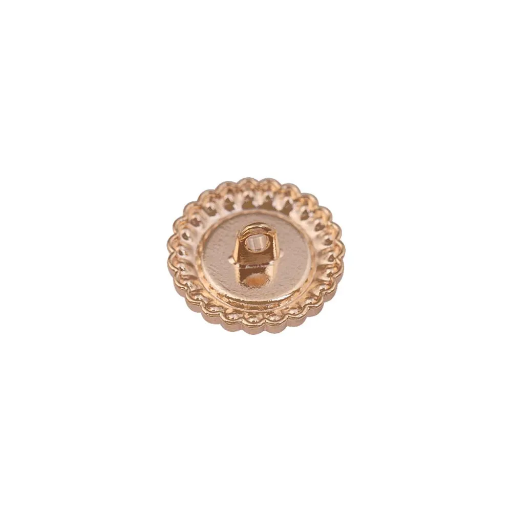 Diamond Decorative Rim Shiny Gold Metal Pearl Buttons