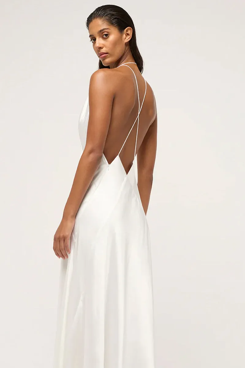 Evianna Backless Satin Maxi Dress