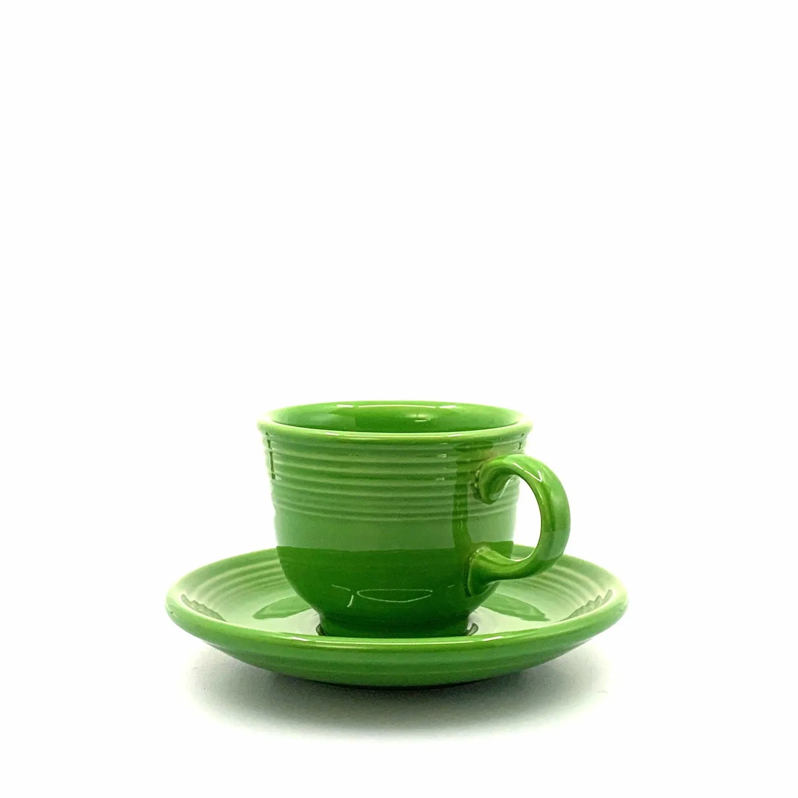 Fiesta Green Replacement Tea Coffee Cup and Saucer Set Homer Laughlin Co USA.