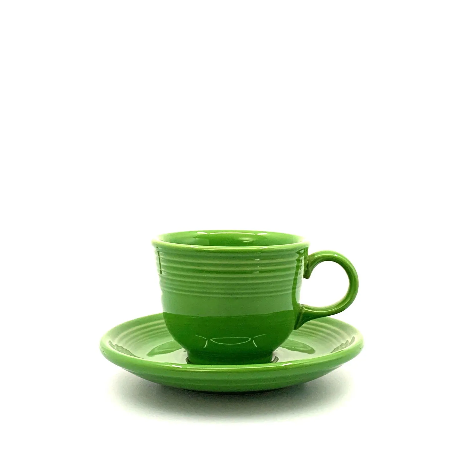 Fiesta Green Replacement Tea Coffee Cup and Saucer Set Homer Laughlin Co USA.