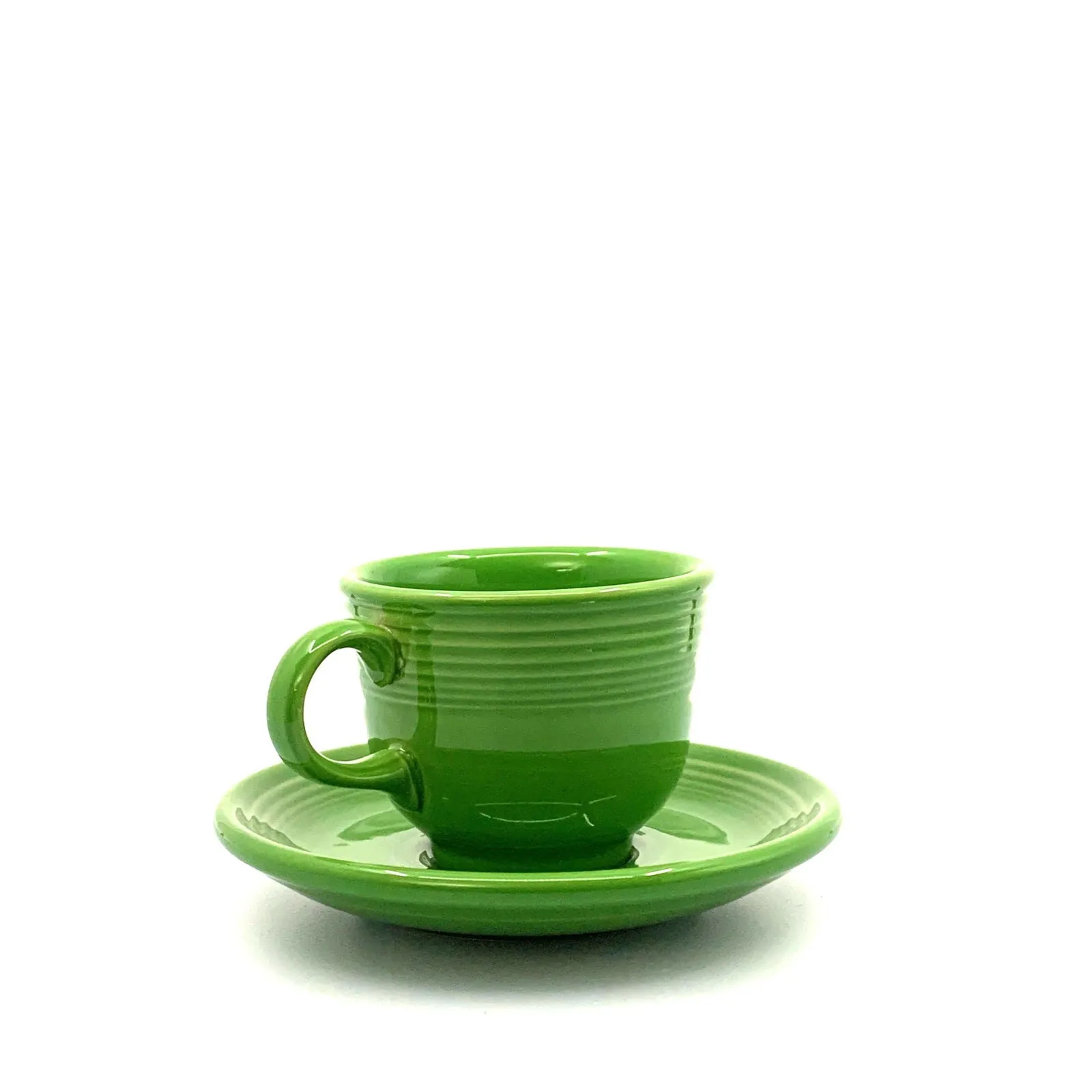 Fiesta Green Replacement Tea Coffee Cup and Saucer Set Homer Laughlin Co USA.