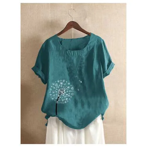 Flower Print Casual T-shirt