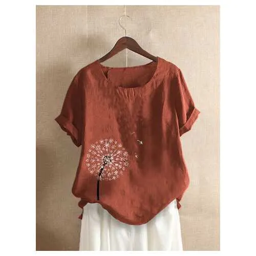 Flower Print Casual T-shirt