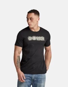 G-Star RAW Distressed Logo Black T-Shirt