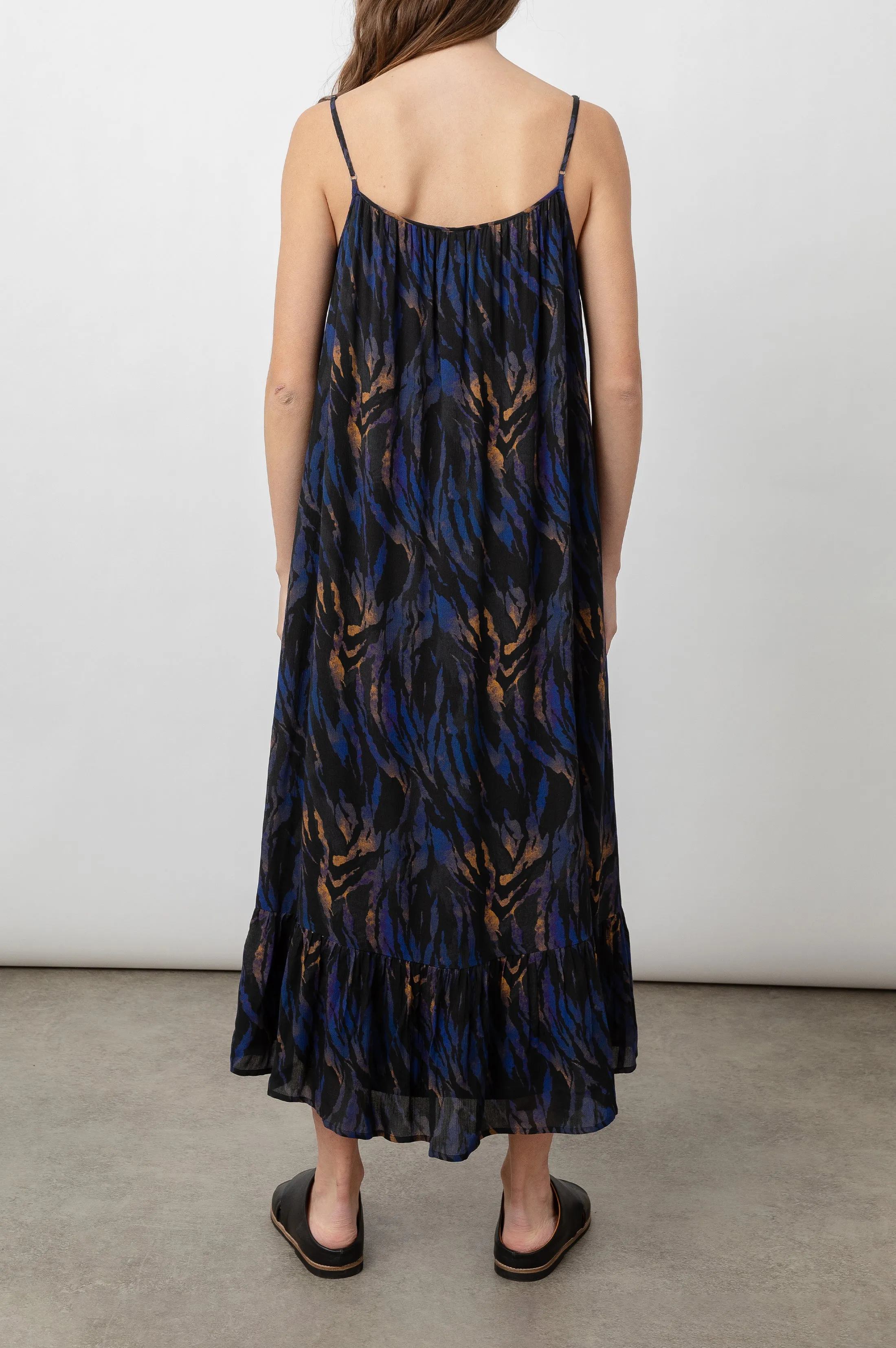 JENNICA DRESS - COBALT TIGER STRIPE