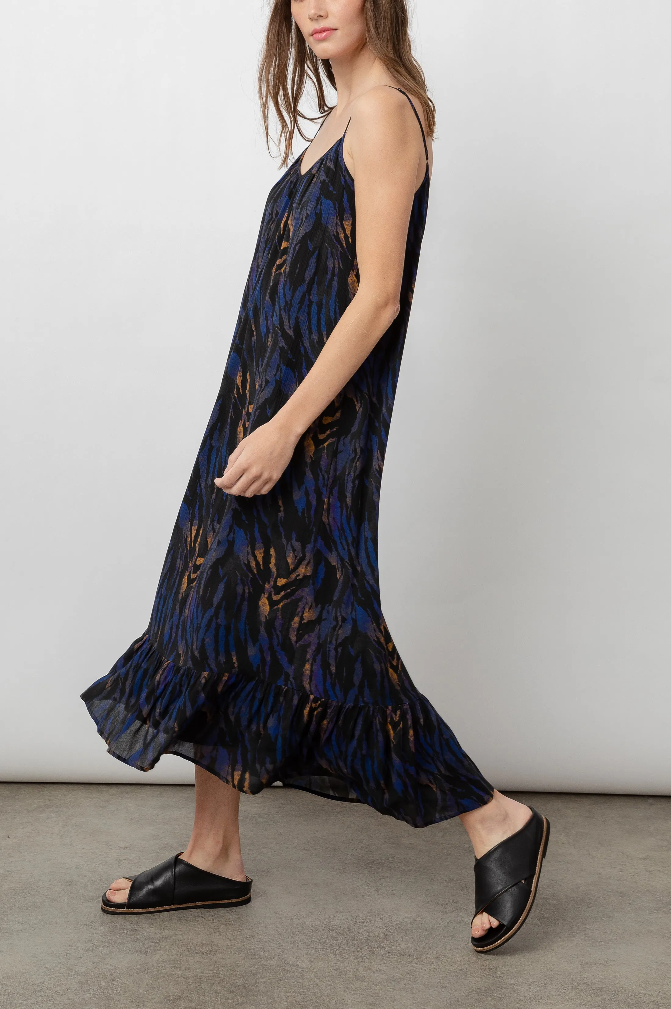 JENNICA DRESS - COBALT TIGER STRIPE