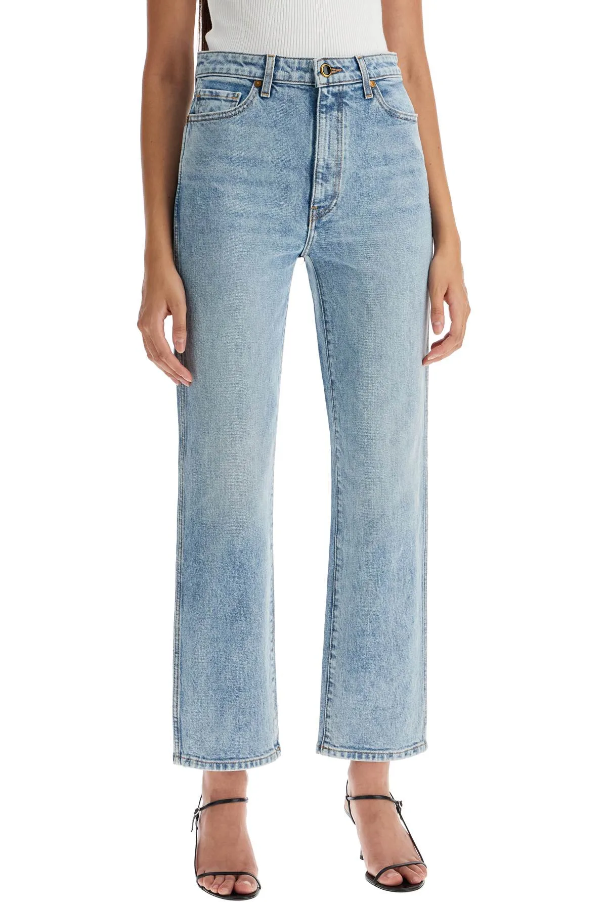 KHAITE cropped straight leg abigail jeans