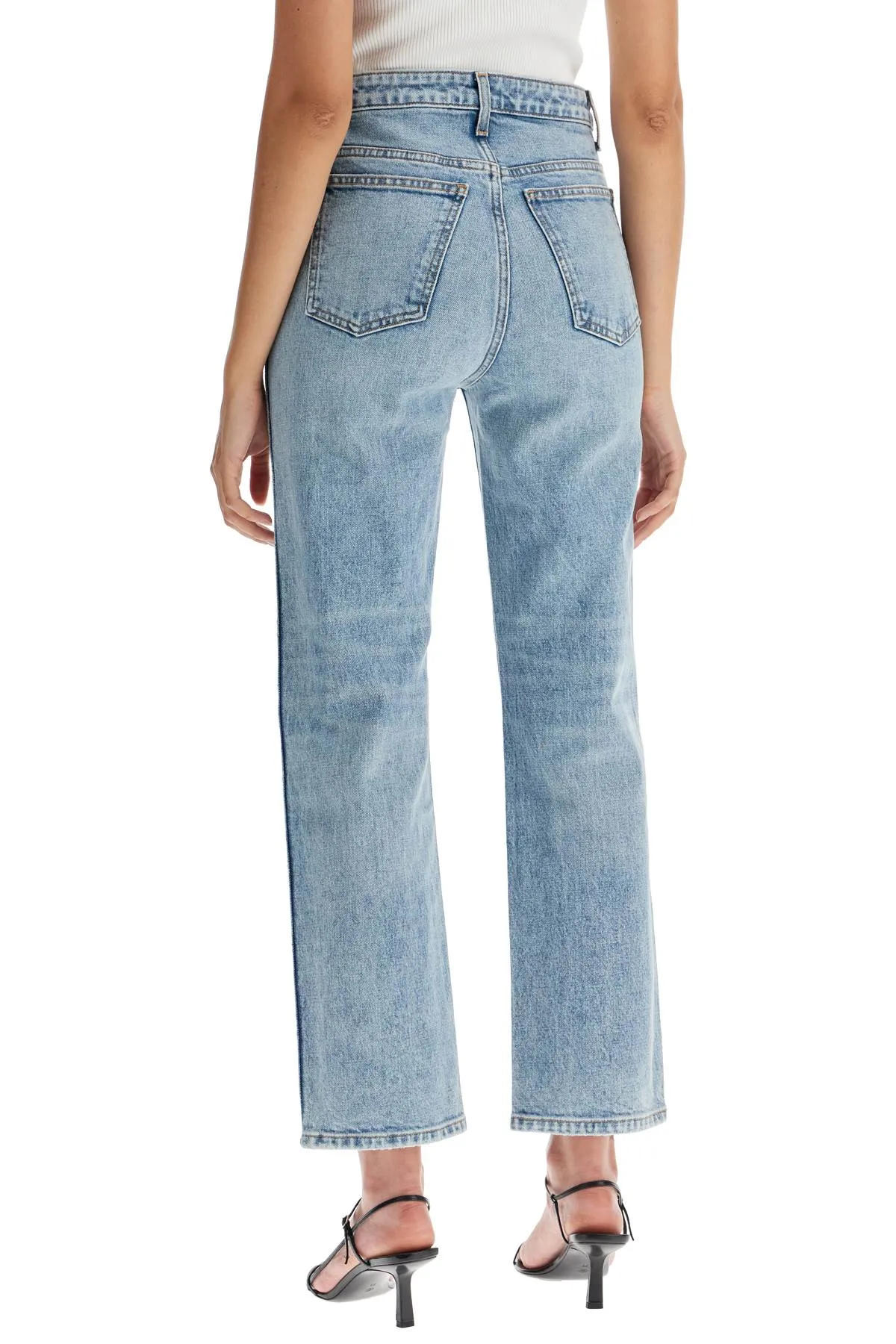 KHAITE cropped straight leg abigail jeans