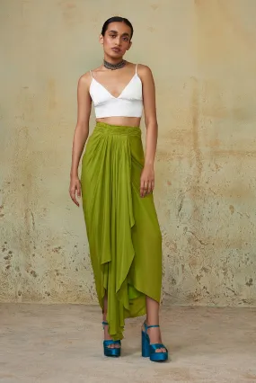 Lime Green Draped Skirt