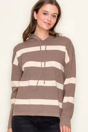 Mocha Striped Soft Hoodie