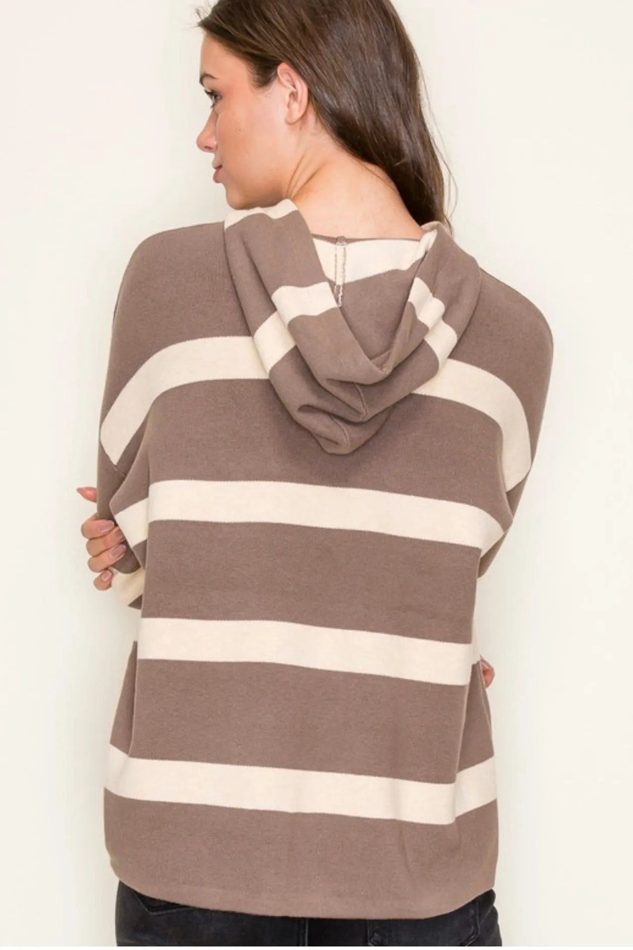 Mocha Striped Soft Hoodie