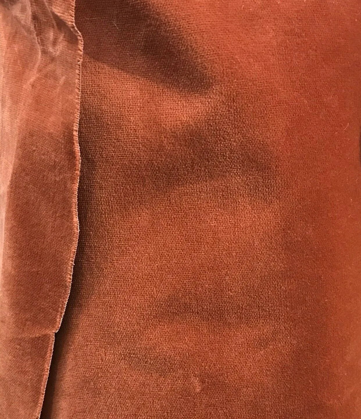 NEW Designer Burnt Brown Orange Velvet Upholstery Fabric- By The Yard