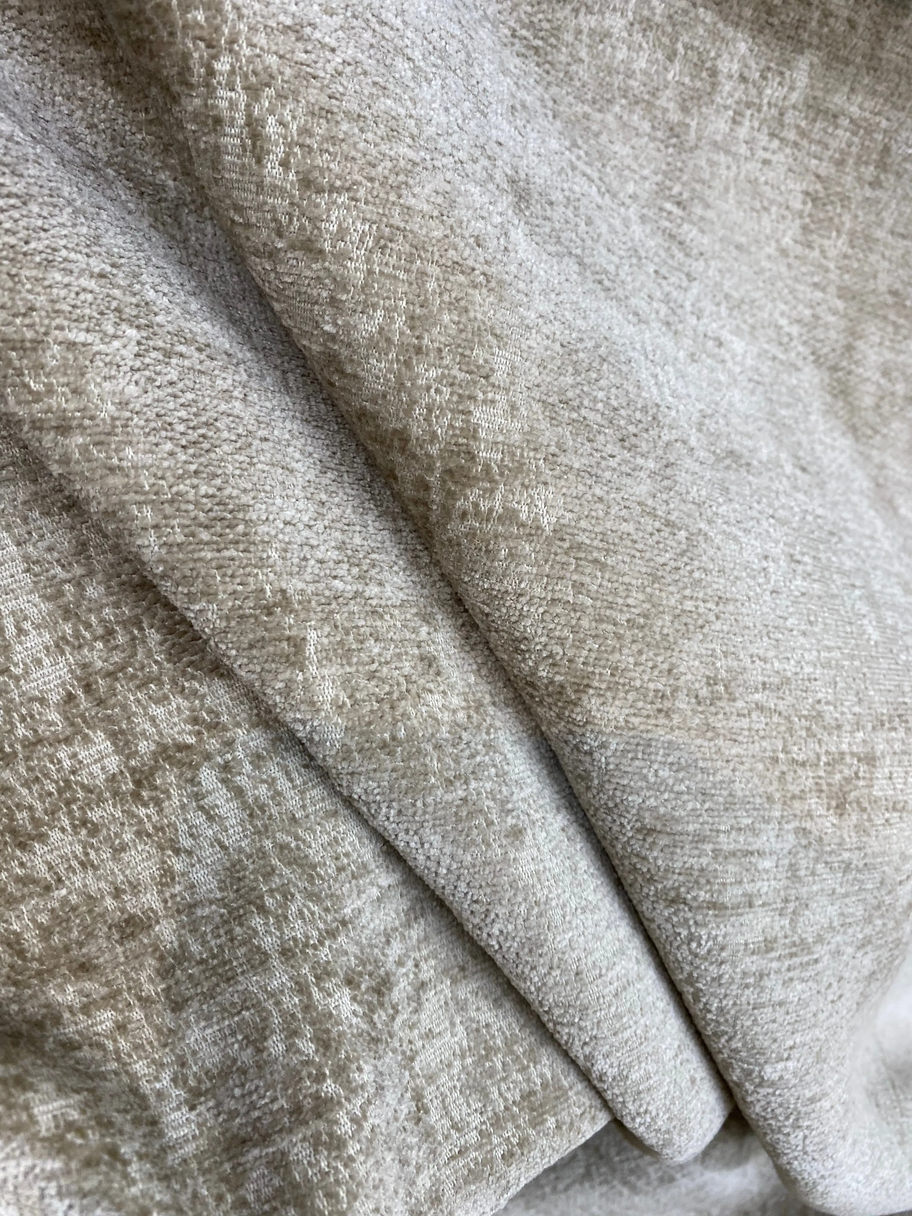 NEW Designer Chenille Velvet Upholstery Fabric - Taupe