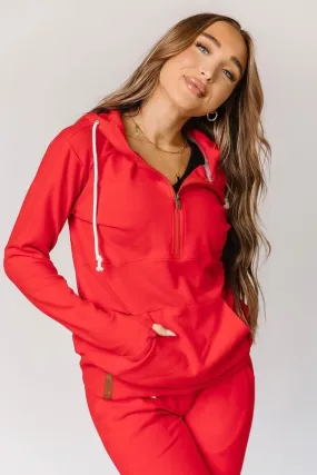 Performance Fleece HalfZip Hoodie - Candy Apple