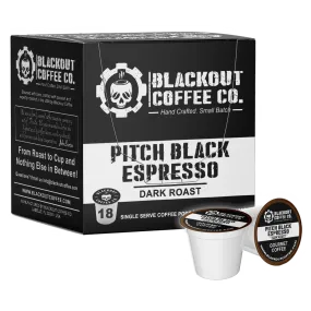 PITCH BLACK ESPRESSO COFFEE PODS 18CT