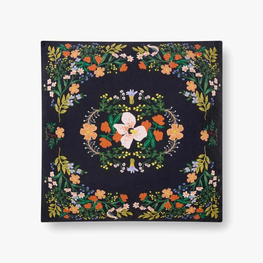 Rifle Paper Floor Pillow Black 36x36