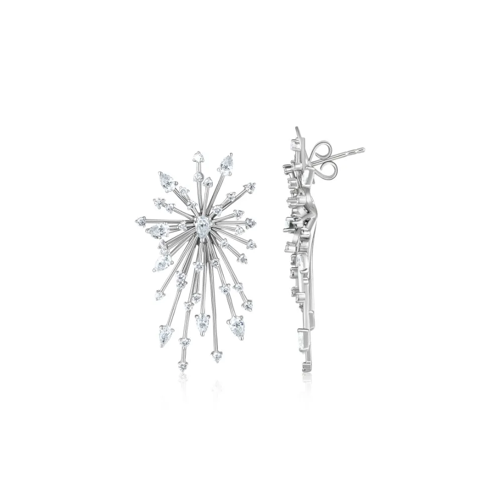 Star Storm Diamond Burst Earrings